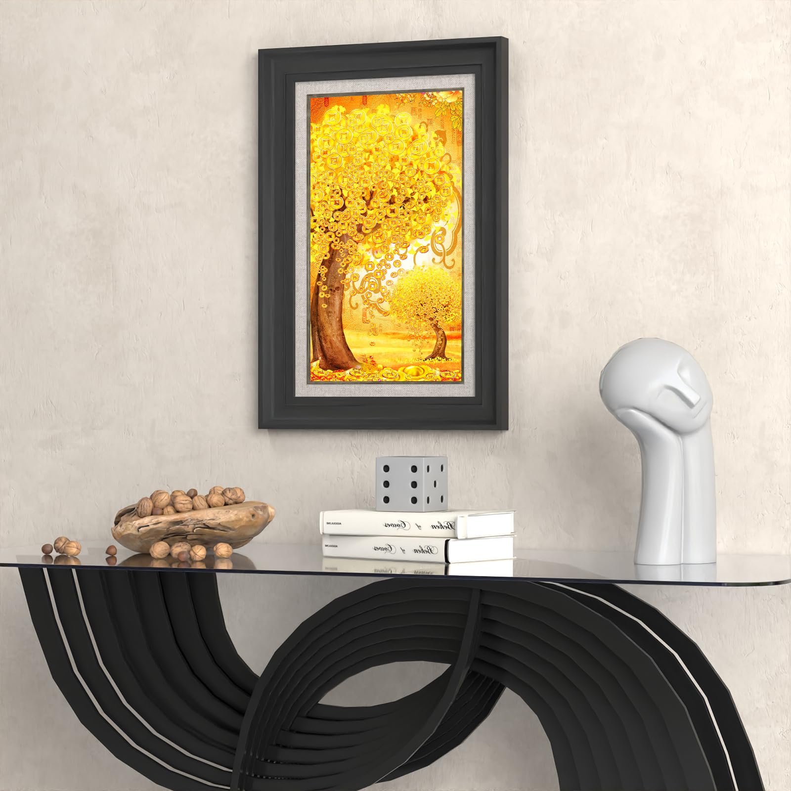 Amazon.co.jp: 金の木 アートパネル 1枚 飾り絵 北欧 植物 油絵 抽象画